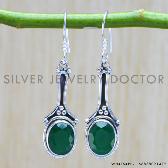 Emerald 925 Sterling Silver Earrings (WE-6253) Emerald 925 Sterling Silver Earrings (WE-6253)