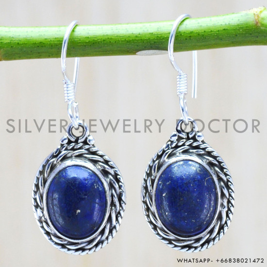 Lapis Lazuli 925 Sterling Silver Earrings (WE-6256) Lapis Lazuli 925 Sterling Silver Earrings (WE-6256)