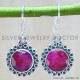 Ruby 925 Sterling Silver Earrings (WE-6259) Ruby 925 Sterling Silver Earrings (WE-6259)
