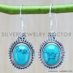 Turquoise 925 Sterling Silver Earrings (WE-6260) Turquoise 925 Sterling Silver Earrings (WE-6260)