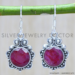 Ruby 925 Sterling Silver Earrings (WE-6263)
