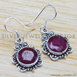 Ruby 925 Sterling Silver Earrings (WE-6263)
