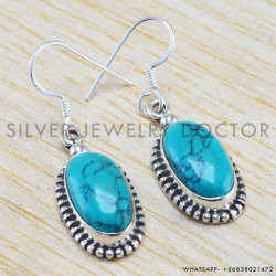 Turquoise 925 Sterling Silver Earrings (WE-6268)