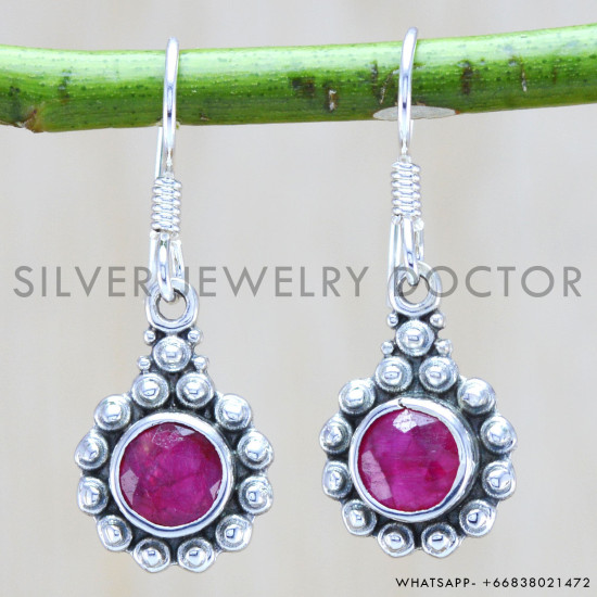 Ruby 925 Sterling Silver Earrings (WE-6269) Ruby 925 Sterling Silver Earrings (WE-6269)