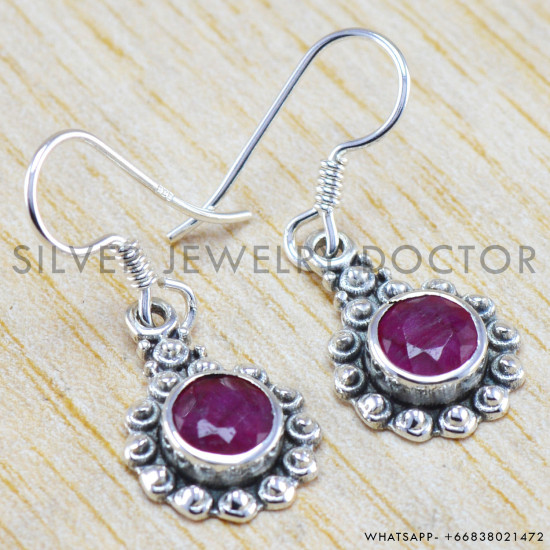 Ruby 925 Sterling Silver Earrings (WE-6269) Ruby 925 Sterling Silver Earrings (WE-6269)