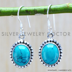 Turquoise 925 Sterling Silver Earrings (WE-6270) Turquoise 925 Sterling Silver Earrings (WE-6270)
