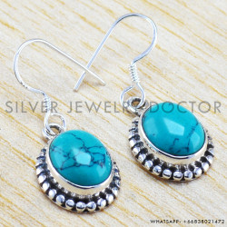 Turquoise 925 Sterling Silver Earrings (WE-6270)