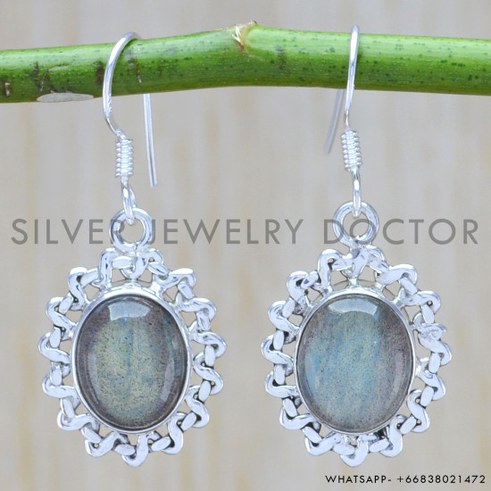 Labradorite 925 Sterling Silver Earrings (WE-6271) Labradorite 925 Sterling Silver Earrings (WE-6271)
