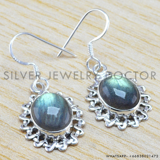 Labradorite 925 Sterling Silver Earrings (WE-6271) Labradorite 925 Sterling Silver Earrings (WE-6271)