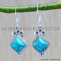 Turquoise 925 Sterling Silver Earrings (WE-6275) Turquoise 925 Sterling Silver Earrings (WE-6275)