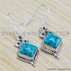 Turquoise 925 Sterling Silver Earrings (WE-6275)