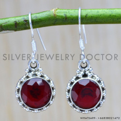 Ruby 925 Sterling Silver Earrings (WE-6280)