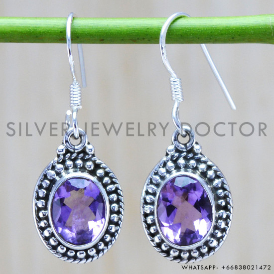 Amethyst 925 Sterling Silver Earrings (WE-6350) Amethyst 925 Sterling Silver Earrings (WE-6350)