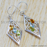 Blue Topaz 925 Sterling Silver Earrings (WE-6356) Blue Topaz 925 Sterling Silver Earrings (WE-6356)