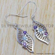 Blue Topaz 925 Sterling Silver Earrings (WE-6363) Blue Topaz 925 Sterling Silver Earrings (WE-6363)
