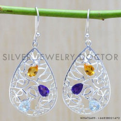 Amethyst 925 Sterling Silver Earrings (WE-6367)