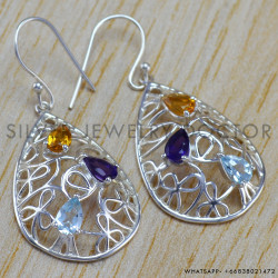 Amethyst 925 Sterling Silver Earrings (WE-6367)