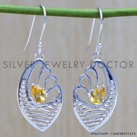 Citrine 925 Sterling Silver Earrings (WE-6389) Citrine 925 Sterling Silver Earrings (WE-6389)