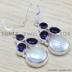 Amethyst 925 Sterling Silver Earrings (WE-6443)