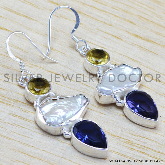 Amethyst 925 Sterling Silver Earrings (WE-6444) Amethyst 925 Sterling Silver Earrings (WE-6444)