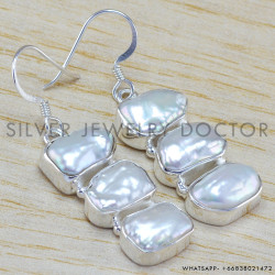 Pearl 925 Sterling Silver Earrings (WE-6455)
