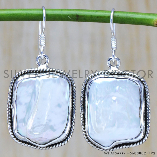 Pearl 925 Sterling Silver Earrings (WE-6458) Pearl 925 Sterling Silver Earrings (WE-6458)