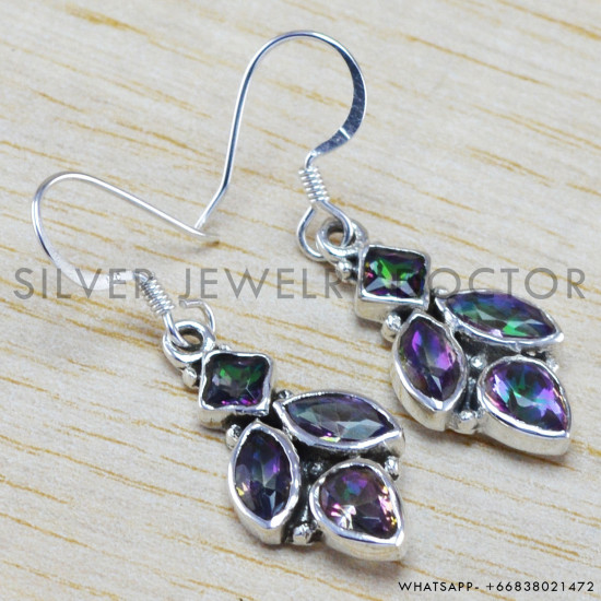 Mystic Topaz 925 Sterling Silver Earrings (WE-6459) Mystic Topaz 925 Sterling Silver Earrings (WE-6459)