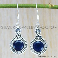 Sapphire 925 Sterling Silver Earrings (WE-6460) Sapphire 925 Sterling Silver Earrings (WE-6460)