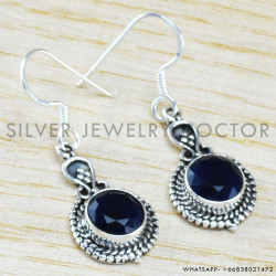 Sapphire 925 Sterling Silver Earrings (WE-6460)