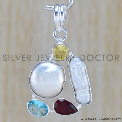 Pearl 925 Sterling Silver Pendant (WP-6465) Pearl 925 Sterling Silver Pendant (WP-6465)