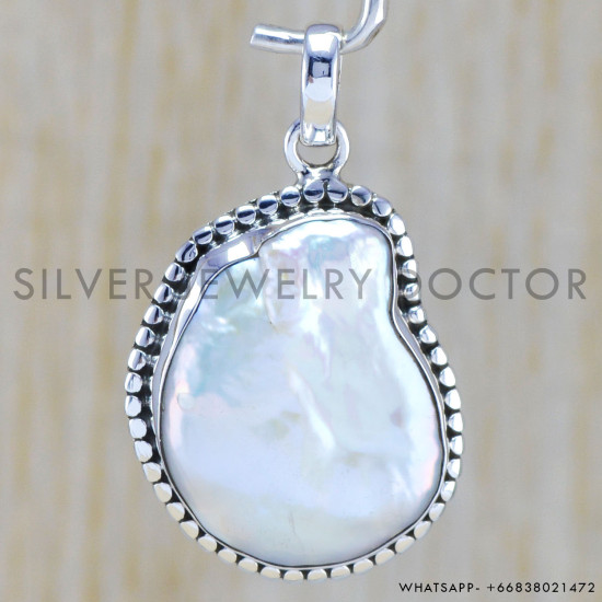925 sterling silver wholesale jewelry pearl gemstone new pendant , 925 silver wholesale WP-6468