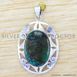 Turquoise 925 Sterling Silver Pendant (WP-6490)