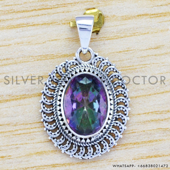 Mystic Topaz 925 Sterling Silver Pendant (WP-6498)
