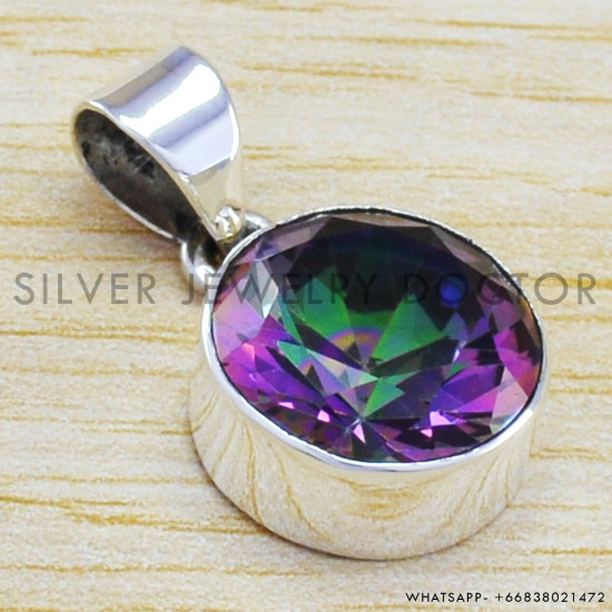 Mystic Topaz 925 Sterling Silver Pendant (WP-6503)
