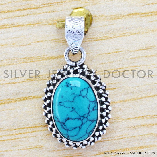 Larimar 925 Sterling Silver Pendant (WP-6504)