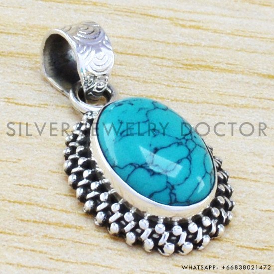 Larimar 925 Sterling Silver Pendant (WP-6504)