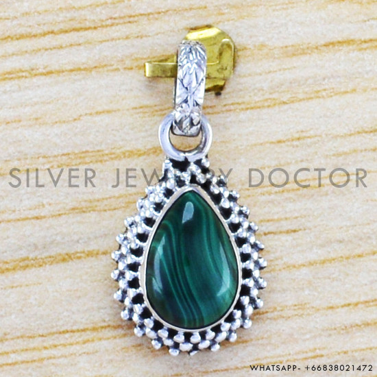 Malachite 925 Sterling Silver Pendant (WP-6506)