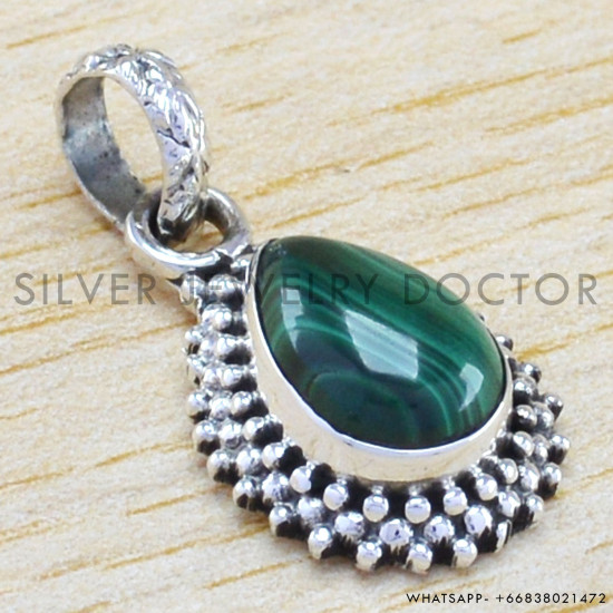 Malachite 925 Sterling Silver Pendant (WP-6506)