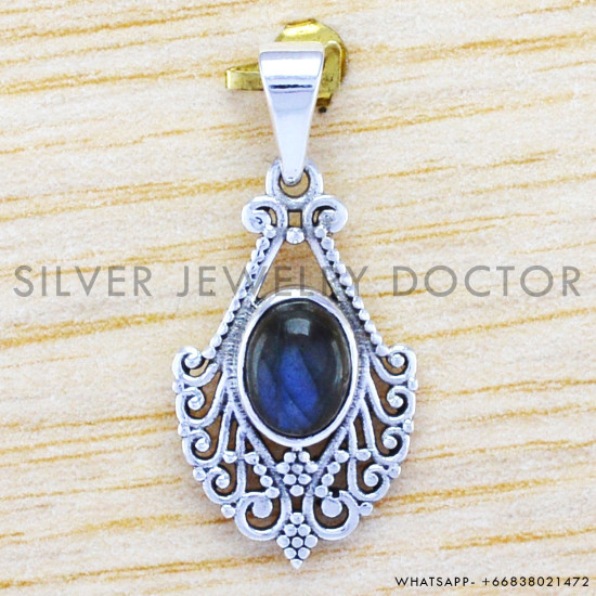 Labradorite 925 Sterling Silver Pendant (WP-6507)