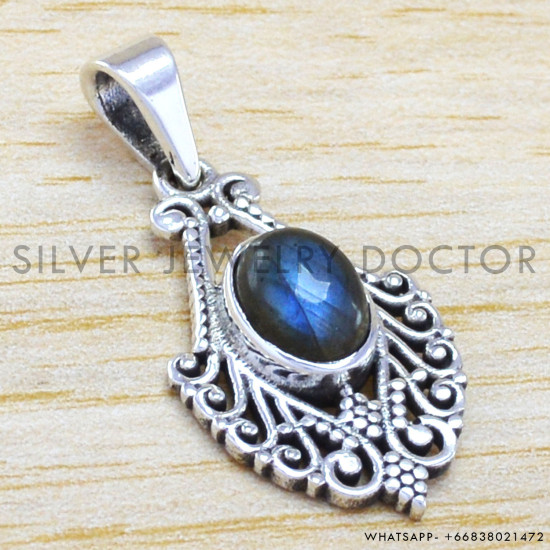 Labradorite 925 Sterling Silver Pendant (WP-6507)