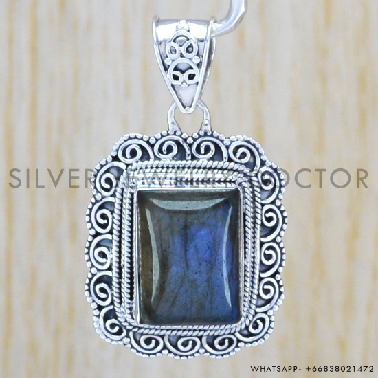 Labradorite 925 Sterling Silver Pendant (WP-6509)