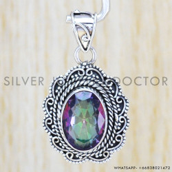 Mystic Topaz 925 Sterling Silver Pendant (WP-6510) Mystic Topaz 925 Sterling Silver Pendant (WP-6510)