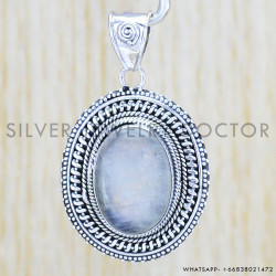Rainbow Moonstone 925 Sterling Silver Pendant (WP-6511)
