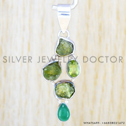 Peridot 925 Sterling Silver Pendant (WP-6517) Peridot 925 Sterling Silver Pendant (WP-6517)