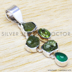 Peridot 925 Sterling Silver Pendant (WP-6517)
