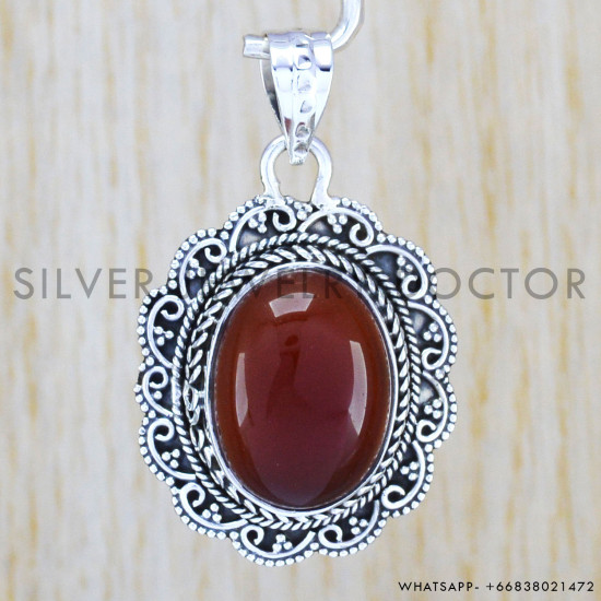 Carnelian 925 Sterling Silver Pendant (WP-6522)
