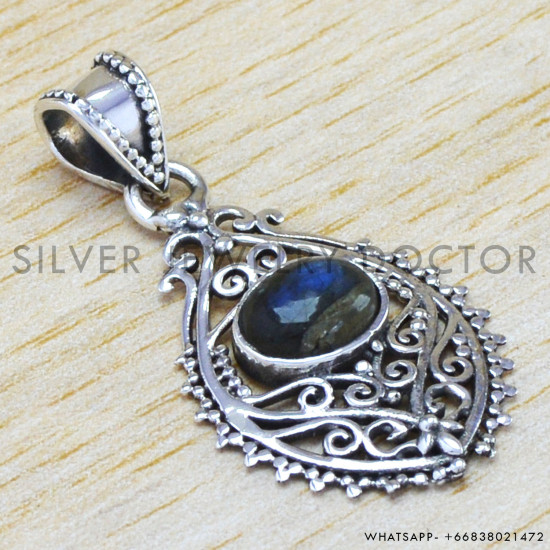 Labradorite 925 Sterling Silver Pendant (WP-6525)