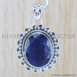 Sapphire 925 Sterling Silver Pendant (WP-6527)