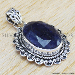 Sapphire 925 Sterling Silver Pendant (WP-6527)
