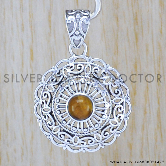 Tiger Eye 925 Sterling Silver Pendant (WP-6533)